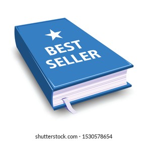 best seller blue book, vector illustration 