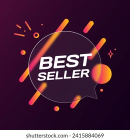 Best seller bubble. Flat, color, speech bubble, best seller sign, message bubble, best seller icon. Vector icon