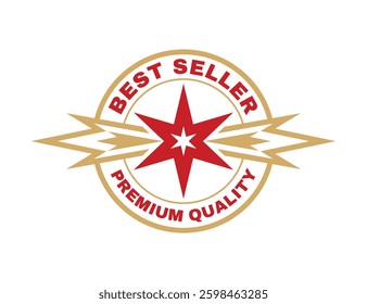 Best seller concept badge logo graphic design. Premium quality emblem label. Vector illustration.