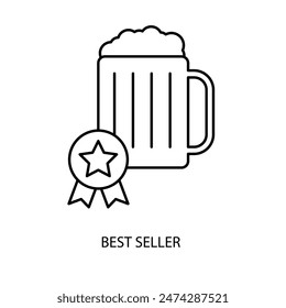 best seller concept line icon. Simple element illustration. best seller concept outline symbol design.