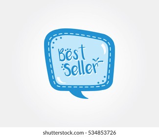 best seller doodle speech bubble