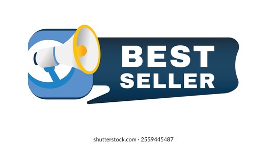 Best seller element for banner announce, flat vector sign illustration isolated advertising symbol.