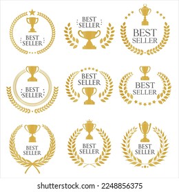 Best seller emblem gold and black collection vector illustration