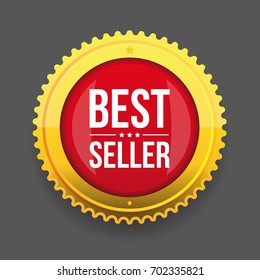 Best seller gold button vector