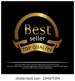 Best seller golden label on white background - Vector