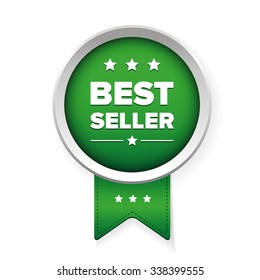 Best seller green button vector