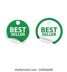 Best seller green stickers set . Vector