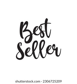 Best Seller handwritten inscription on red circle brush stroke background. Creative typography for business, promotion and advertising. Vector illustration.
