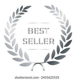 Best seller icon designs set with laurel, best seller badge logo template isolated on white vector illustration eps 10