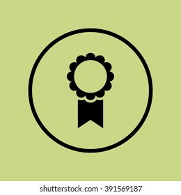 Best seller icon, on green background, circle border, dark outline