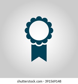 Best seller icon, on grey background, blue outline, large size symbol
