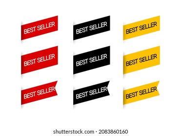 Best seller icon set. Sale sticker. Business concept. Vector EPS 10. Isolated on white background.