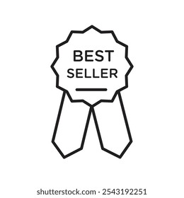 Best seller icon. thin stroke and solid.