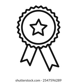 Ilustración de línea delgada plana de Vector de icono de best seller