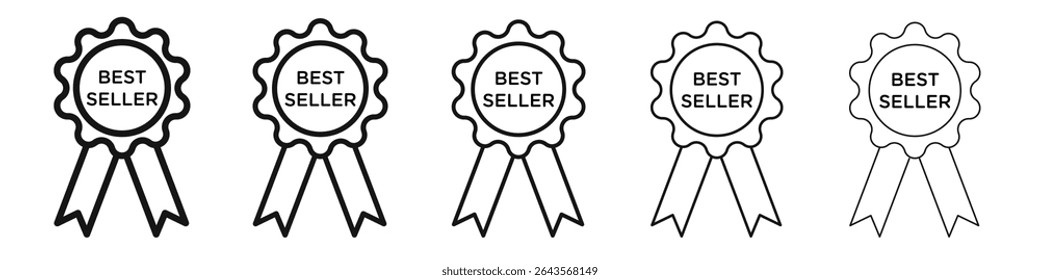 Best seller icon vector outline set illustration sign