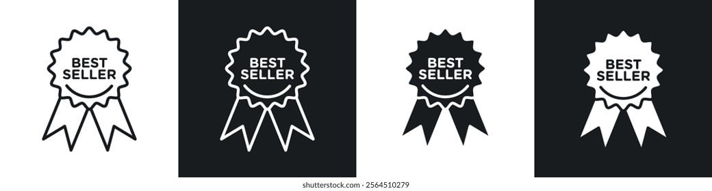 Best seller icons collection in black filled and line style.