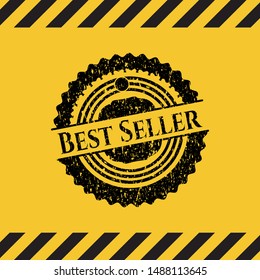 Best Seller inside warning sign, black grunge emblem. Vector Illustration. Detailed.