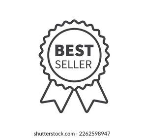 Best seller label icon isolated on white background. Vector illustration