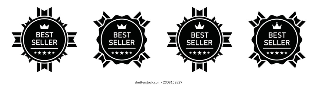 Icono de etiqueta del mejor vendedor, ilustración vectorial