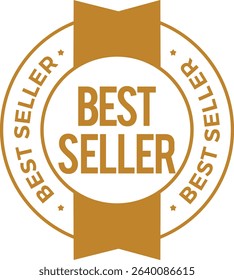 Best Seller Label or Logo – Vector Design for Product, Print, Apps, and Websites