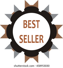 best seller label logo vector design