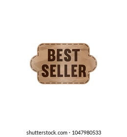 Best seller label with paper texture