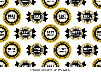 Bestseller-Label nahtlose Muster Hintergrund. Ads Banner nahtloser Musterhintergrund