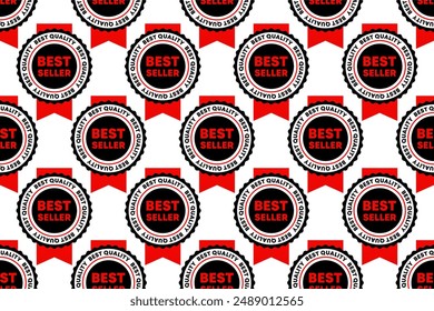 Best seller label seamless pattern background. Ads banner seamless pattern background