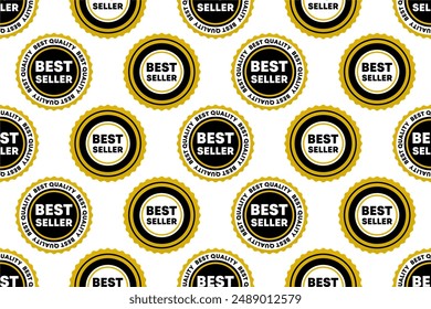 Best seller label seamless pattern background. Ads banner seamless pattern background