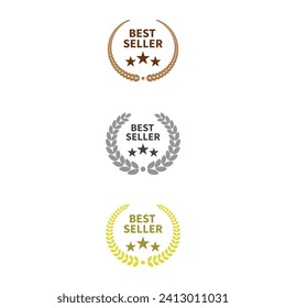 Best Seller Label Set Vector Design.