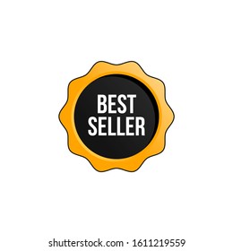 Best seller label tag vector. Sale promotion design template.
