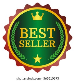 Best seller label, vector illustration