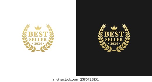 Best-Seller-Logo 2024 oder Best-Seller-Label 2024 Vector einzeln. Best-Verkäufer-Logo 2024 für Produkt-, Print-Design, Apps, Websites und mehr über das beste Verkäufer 2024-Logo.