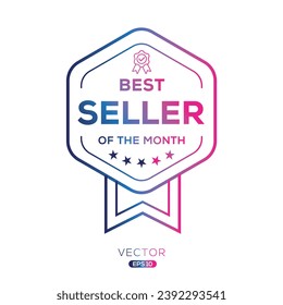 (Best Seller of the month) certificated badge, vector illustration.