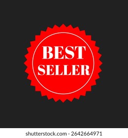 BEST SELLER  promotion banner.business design icon.advertising shopping label.Red and white colour company offer 