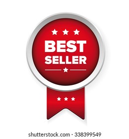 Best seller red button vector