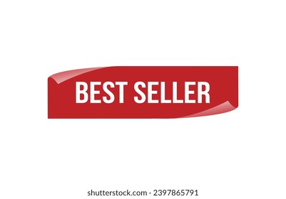 Best seller red ribbon label banner. Open available now sign or best seller tag.