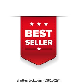 Best Seller red ribbon vector