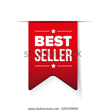 Best Seller red ribbon vector