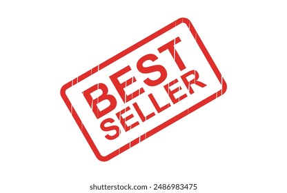 Texto de Vector de sello rojo de Best seller