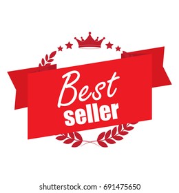 Best seller red sticker, icon, label, banner,and sign.Vector