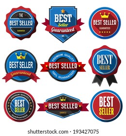 BEST SELLER ,retro vintage badges and labels. Flat design with long shadow .eps10 