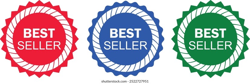 Icono de signo de best seller. Símbolo del premio al mejor vendedor. Pegatinas de estrellas. Vector eps10