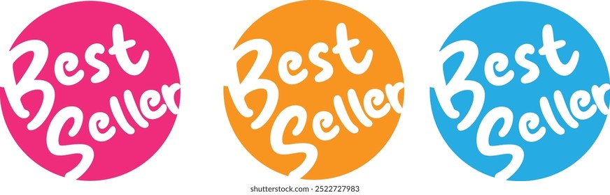 Icono de signo de best seller. Símbolo del premio al mejor vendedor. Pegatinas de estrellas. Vector eps10