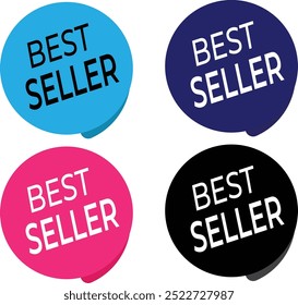 Icono de signo de best seller. Símbolo del premio al mejor vendedor. Pegatinas de estrellas. Vector eps10