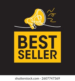 Best seller sign, label clip art flat design.