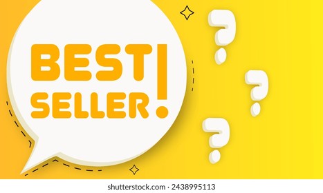 Best seller. Speech bubble with Best seller text. 2d illustration. Flat style. Vector line icon for Business and Advertising