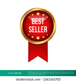 Best Seller Stamp, Seal Banner Vector Template Illustration Design. Vector EPS 10.