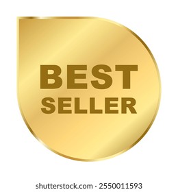 Best seller sticker label, gold badge and text minimal luxury Decoration vector isolated ,Premium Quality product, for use to book cover label, shopping website or your product the Best