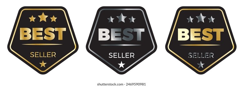 Best seller sticker label set. Best seller luxury badge design. 11:11